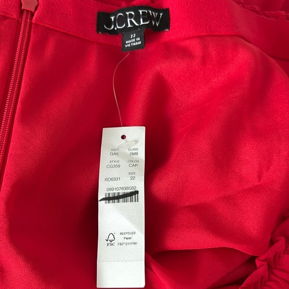 NWT J. Crew Red Pleated plisse maxi skirt drapey georgette Candy Apple Red Skirt - Picture 6 of 7